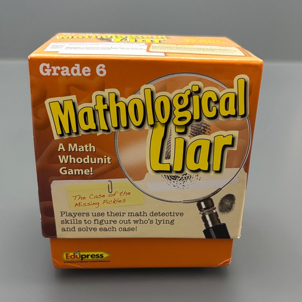 Educational math game by Edupress Mathological Liar Game, Grade 6, complete